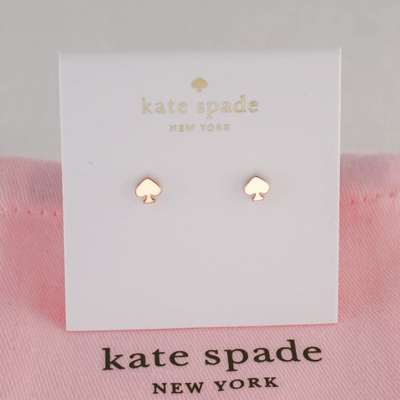 kate spade Jewelry - Kate Spade Mini Spade Rose Gold Stud Earrings (with Dust Bag) NEW